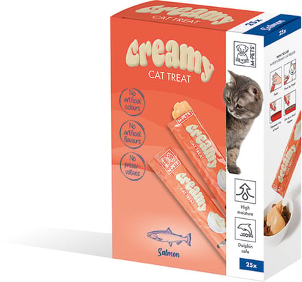 M-PETS Creamy kat traktatiepakket - zalm 25x15g