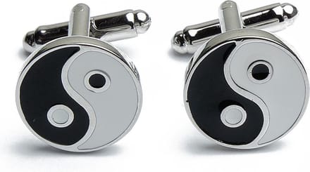 Manchetknopen - Yin Yang Symbool Yoga Teken Wit Zwart