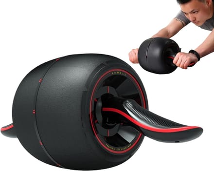 Buikspier Wiel - Ab Roller - Kracht Training - Dubbele Veer - Compact Ontwerp - Zwart