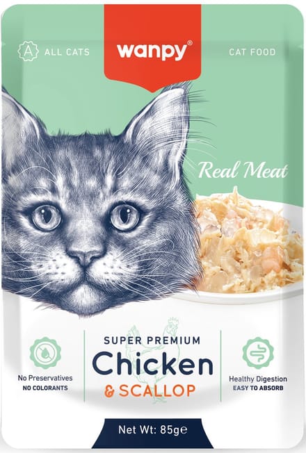 Wanpy - Fillet in Jelly - Kip & Jacobsschelp - Super Premium - Kattenvoer - Natvoer