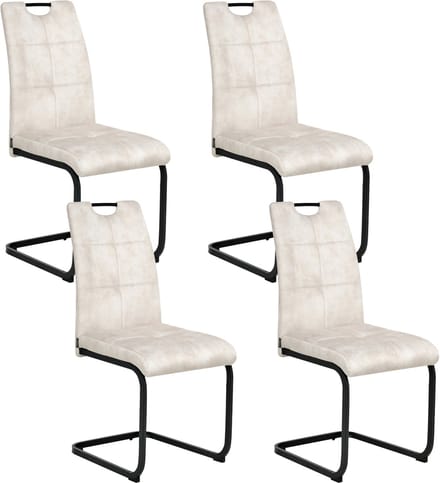 CISCO - Eetkamerstoel set van 4 - Lichtbeige - Polyester