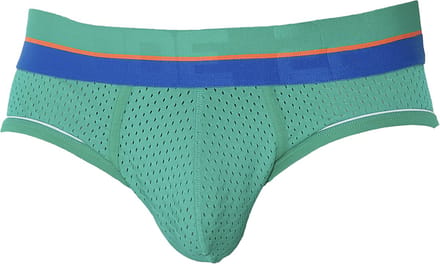 CODE 22 Bright Mesh Brief Green - MAAT S - Heren Ondergoed - Slip voor Man - Mannen Brief