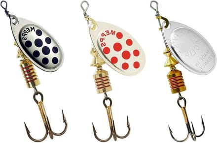 Draaibare Lepels - Vliegvis set - Vissen op forel - Set van 3 - 35 gram - Zilver