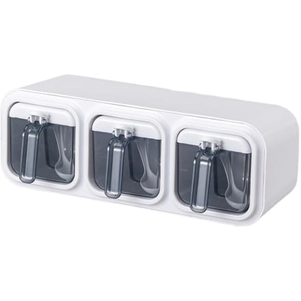 Zelfklevende Wandgemonteerde Kruidenbox Set Plastic Wit Keuken Wandgemonteerde Kruidenbox Organizer white