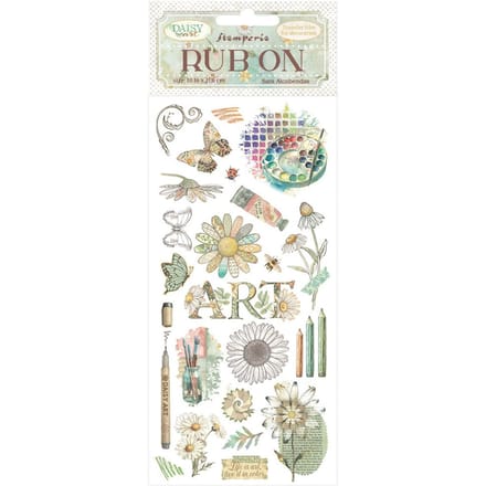 Stamperia - Daisy Art Rub-On 10,16x21,6cm Life is Art Live it in Colour (DFLRB221)