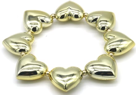 RVS hartjes armband – elastisch – goudkleurig – dames – valentijn – cadeau