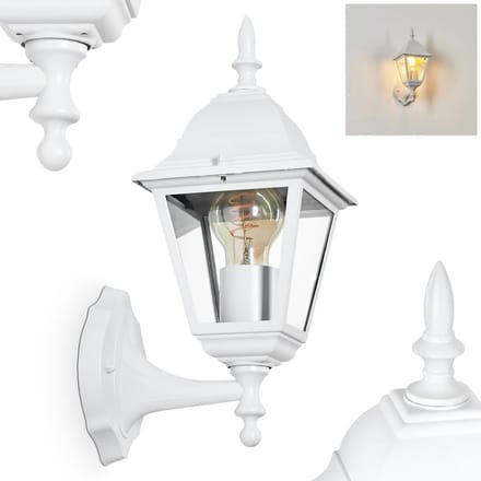 Klassieke Buitenwandlamp Wit - IP44 - E27 Fitting voor Tuin en Terras