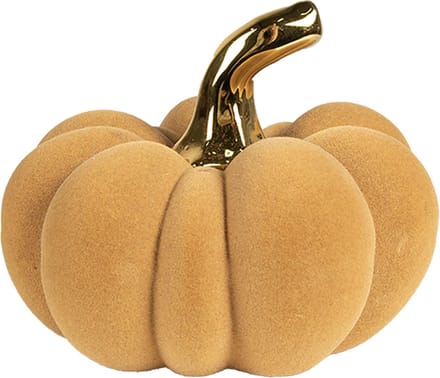 Clayre & Eef Decoratie Pompoen Ø 15x12 cm Geel Keramiek Herfst decoratie