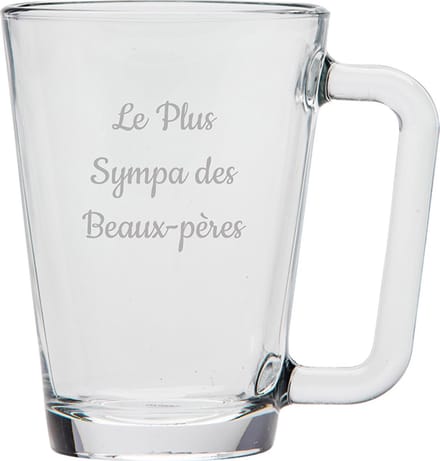 Theeglas gegraveerd - 26cl - Le Plus Sympa des Beaux-pères