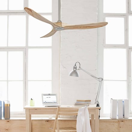 CasaFan Plafondventilator ECO GENUINO, chroom/licht hout Ø 152 cm, stil
