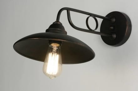 Lumidora Wandlamp 71945 - Voor binnen - TIMOR - E27 - Zwart - Metaal