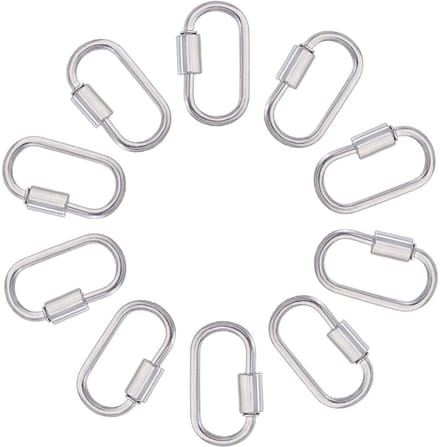 Cosensi - Dailygoods - Set van 10 Ovale Schroef Karabijnhaken voor DIY Projecten