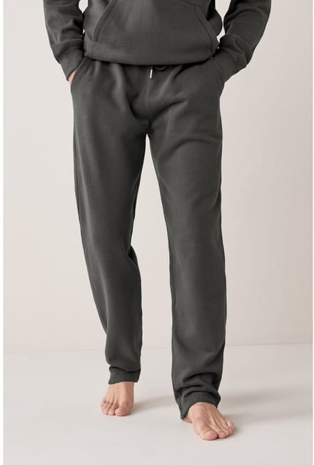 Next - Heren - Joggingbroek met rechte pasvorm, borstelafwerking en open zoom - Grijs