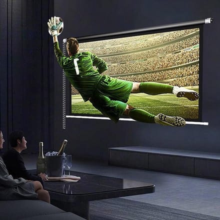Projectiescherm Kantoor - Filmscherm Hangend - Films Kijken - Handmatig Uitschuifbaar - 60 inch - Wit