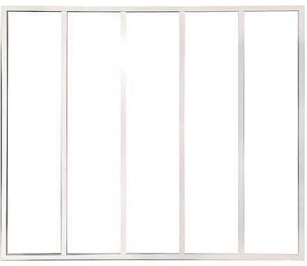 Vente-unique Glazen binnenraam in aluminium met witte poedercoating - 150 x 105 cm (B x H) - BAYVIEW