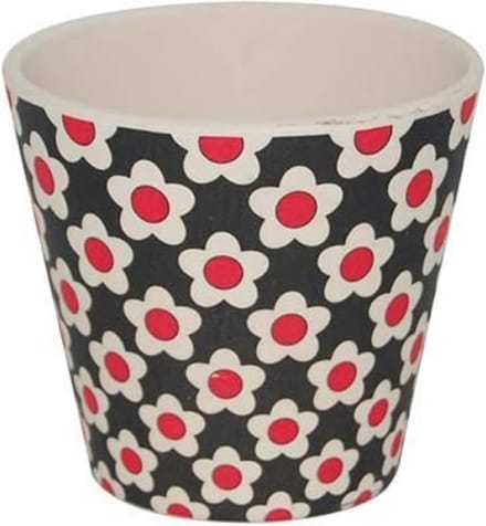 Quy Cup - 90ml Ecological Espresso Reisbeker - “Daisy Black” 7x7x7cm