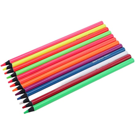 Ensemble de 12 crayons de couleur néon 12 couleurs Crayons à dessin multifonctionnels pour l'école red