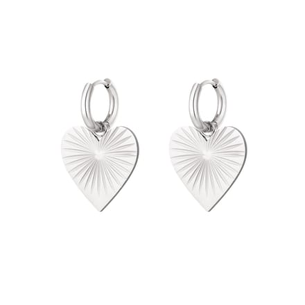 Bijoutheek Oorhangers Stralend Hart Zilver