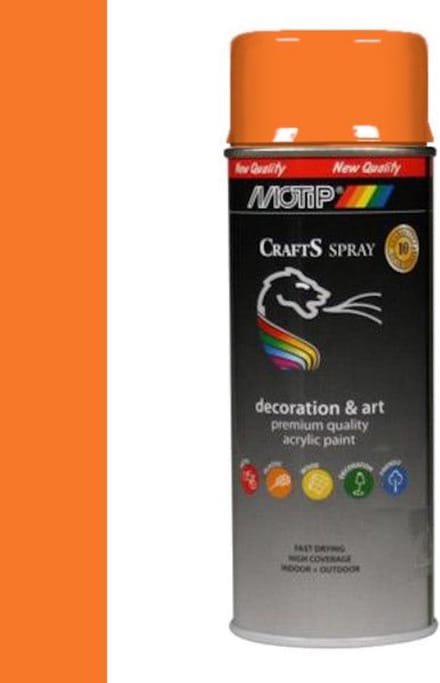 Motip crafts acryllak hoogglans pasteloranje (RAL 2003) - 400 ml