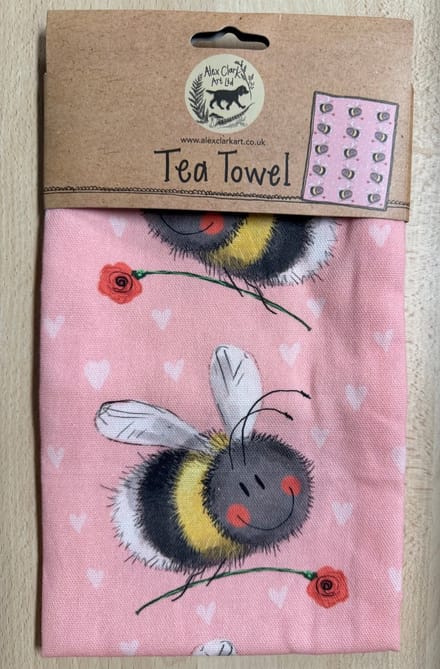 Alex Clark Theedoek Bee and Flower ~ Bij en Bloemen