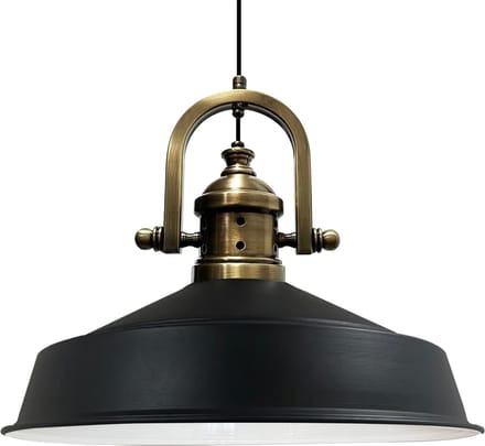 Bamyum Hanglamp Industrieel Metaal, Zwart Vintage Lamp