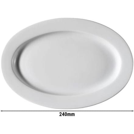 GGM Gastro (24 Stück) PERA Weiß - Teller - oval - Länge: 240mm - Weiß Wit