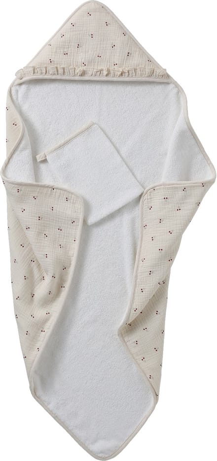 Vertbaudet Personaliseerbare badcape + washand CHERRY