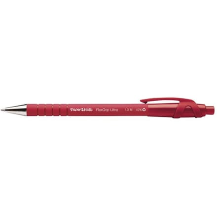 Paper Mate Flexgrip Ultra-balpen met drukknop | Medium punt (1,0 mm) | Rood | 1 stuks