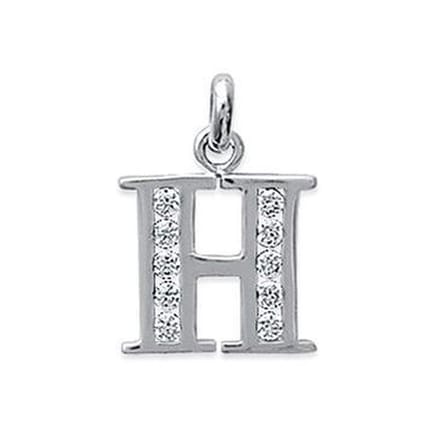 Blinx Jewels Zilveren Hanger Letter H Steentjes