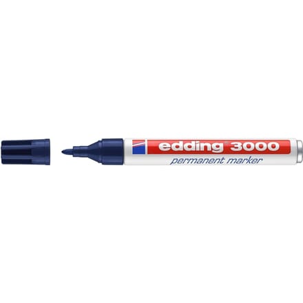 edding 3000 permanent marker rond - Staalblauw - 1 stuk