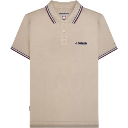 Lambretta Heren Twin Tip Poloshirt (Steen/Maan/Oceaan/Winterbloei)