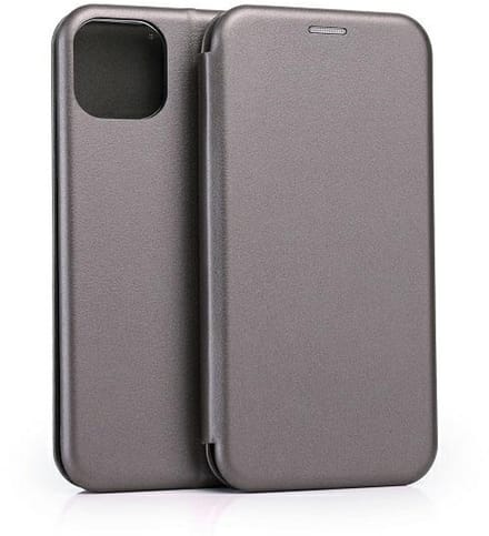 Beline Serie - Hoesje Met Klap voor iPhone 15 Plus - Staal - Magnetische Sluiting
