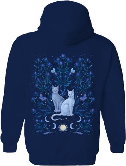 Katten Distel Blue Thistle Cats The Coloured House Hoodie 3XL