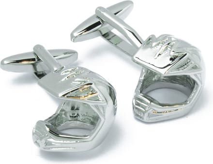 Manchetknopen - Motor Helm Crossmotor Zilverkleurig