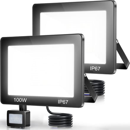 LED Buiten Spot met Bewegingsmelder - 100W - 10.000 Lumen - IP67 Waterdicht (2 stuks)