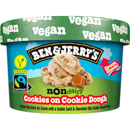 Non-dairy cookies on cookie dough