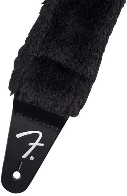 Fender Poodle Plush Strap, Black - Gitaarband - zwart