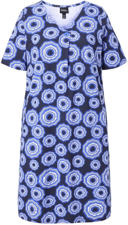 Ulla Popken - Dames - Jersey jurk - Pauwenblauw - Maat 46+