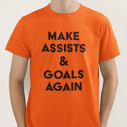 Oranje WK-EK T-shirt Make Assists & Goals Again S