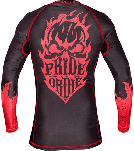 PRiDE or DiE Rash Guard Reckless Flames Zwart Rood - S