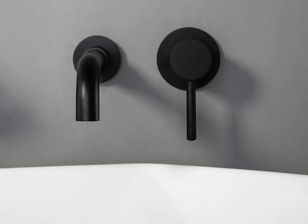 Wastafelkraan Diamond Line Megan - Inbouw - Mat Zwart - 21 cm Uitloop