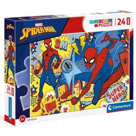Clementoni - Puzzel - 24 Stukjes - Marvel Spiderman Maxi - Puzzel Voor Kinderen