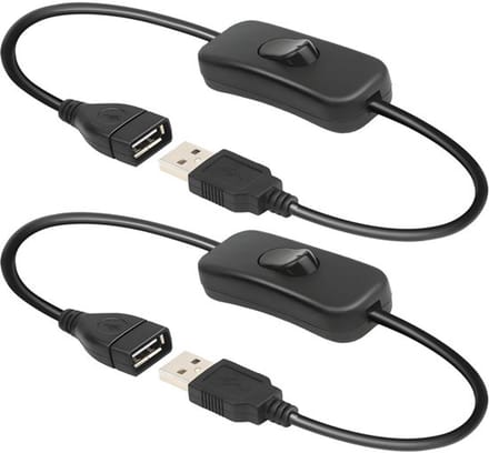 Allecto - Usb Switch Kabel - 0.3m met Aan/Uit Schakelaar - Voor