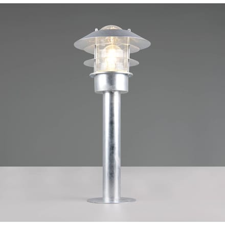 Trio Lighting Sokkellamp Ruvuuma, zinkkleurig, hoogte 50 cm, metaal, IP44
