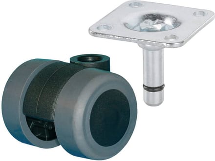 dörner + helmer 761340 Dubbele wielen Wieldiameter: 35 mm Draagvermogen (max.): 70 kg 1 stuk(s)