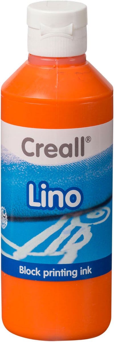 Creall lino blockprintverf oranje 250ml - creatieve verf voor kinderen.