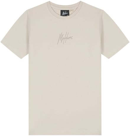 Malelions striped signature t-shirt in de kleur ecru.