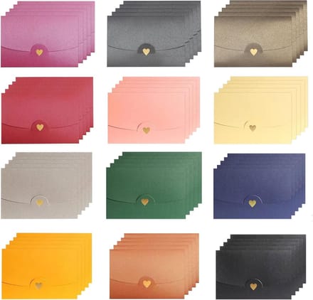 Solidchoice - Set van 60 Mini Enveloppen in 12 Kleuren
