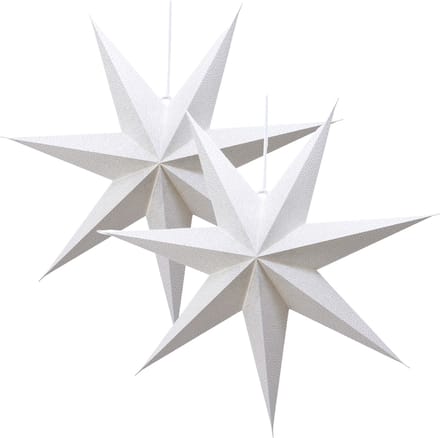 Lumineo kerstster lampionnen 2x stuks - 60 cm - wit - E14 fitting