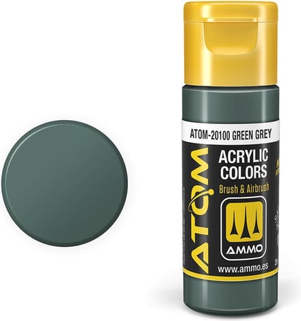 AMMO by Mig Jimenez Hobbyverf Acrylverf - MIG 20100 ATOM - Green Grey - Acryl - 20ml Verf flesje - 20 ml